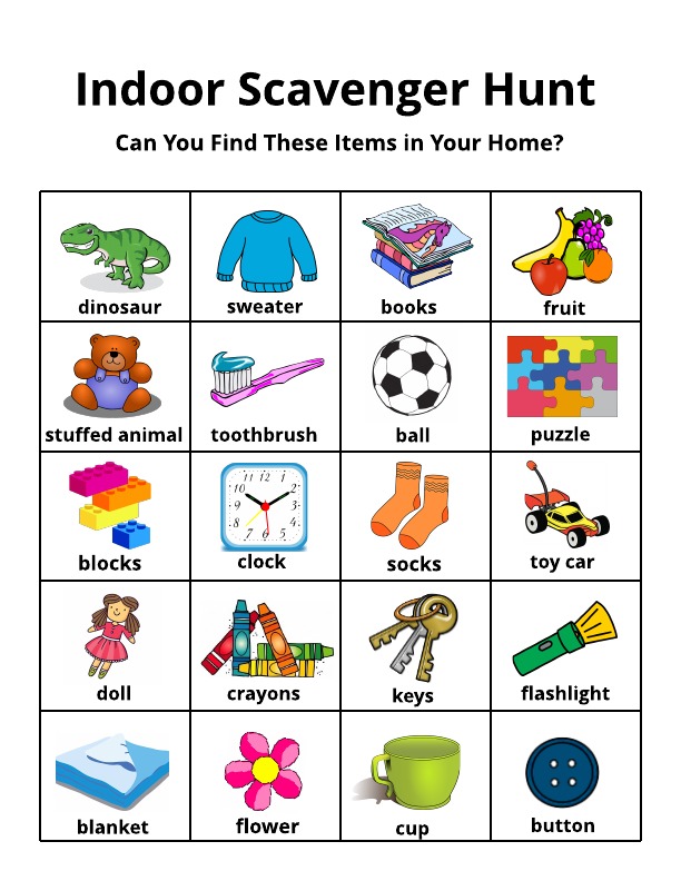 Preschool Scavenger Hunt Printable